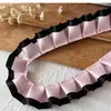 Adorno de ropa plisado blanco, cinta de encaje para decoración DIY, tela para prendas, adorno de encaje de cinta de satén