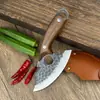 Cuchillo de Carnicero Forjado a Martillo Hecho a Medida de Fábrica, Cuchillo Afilado para Cortar Verduras, Filetear Carne y Desviscerar Pescados, Cerdos y Ovejas