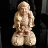 Artesanía de Figura Grande del Dios Negro de Boj Natural, Talla en Madera Maciza del Dios Negro de la Riqueza, Adorno de Escritorio de Madera Atractor de Fortuna