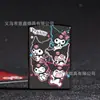 Encendedor de queroseno Kuromi de apariencia alta, celebridad de internet, encendedor lindo de dibujos animados, encendido por rueda de amolado, tapa abatible metálica, portátil