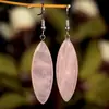 Pendientes Ovalados de Cristal Rosa de Moda Europea y Americana para Mujer, Pendientes Versátiles de Gota de Agua de Piedra Natural, Joyería para Orejas de Alta Gama Transfronteriza