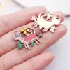 Impressão de Gota de Óleo Transfronteiriça Gato Animal Fofo Desenho Animado Gato Pingente DIY Pulseira Colar Chaveiro Acessórios de Joias