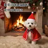 Set de Capa y Sombrero Navideño para Mascotas con Encaje y Lazo, Disfraz Festivo para Gatos y Perros, Accesorios para Fotos Navideñas