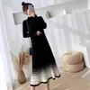 2026 Novo Outono Vestido Suéter Feminino Justo Slim Longo Vintage Vestido de Maternidade