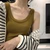 ¡Cubriendo los lados del busto! ¡El ajuste es muy bueno! Camisola acanalada suave adelgazante Camisola base adelgazante Camiseta de cuello en U grande