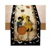 El camino de mesa de Halloween más vendido de Amazon con estampados de lino de fantasmas, calabazas y calaveras, divertido camino de mesa para decoración de fiestas
