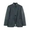 Blazer Risca de Giz Simples Estilo Comute Manga Longa Feminino Novo Primavera 2026 AliExpress Transfronteiriço 7179241
