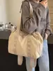 Bolsa Tote de Lona de Grande Capacidade para Mulheres 2024 Primavera Nova Mochila Casual Textura Bolsa de Ombro Axila para o Dia a Dia