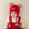 Gorros de otoño e invierno para bebés niños y niñas, gorros para lactantes, gorros de algodón para invierno con protección para las orejas, cálidos, cortavientos, gorros infantiles con forro de polar