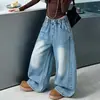 2026 Nueva Colección Otoño Jeans Rectos Suaves de Mezclilla Lavado Retro Rasgados para Niñas Pantalones Sueltos para Niños Grandes Primavera y Otoño