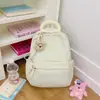 Mochila fofa de cor fufu leite em pó macia, baixa saturação, rosa, refrescante, rejuvenescedora, doce, para viagem, mochila pequena