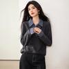 Primavera 2025 Nuevo Estilo Coreano Casual Camisa de Cuadros con Costuras Chaleco de Punto Falso de Dos Piezas Suéter Pulóver Lasel para Mujer