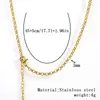 Collar Transfronterizo de Acero Inoxidable Chapado en Oro Real de 18K Cadena Hueso de Serpiente Cadena de Clavícula de Moda Cadena Lisa Versátil para Mujer de Acero de Titanio