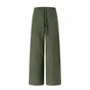 Otoño 2026 Transfronterizo Nuevo para Mujer Casual Color Sólido Tela Texturizada Nudo en la Cintura Bolsillos Inclinados Pantalones de Pierna Ancha