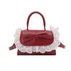 Mini Bolsa Feminina 2025 Novo Estilo Coreano Fresca e Doce Renda Bolsa de Ombro Transversal Bolsa de Trabalho Fashion