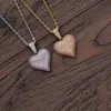 Colar Hip-Hop Europeu e Americano Pingente Estéreo Coração de Amor Colar Completo de Zircônia Sólida para Casal Homens e Mulheres Joias Transfronteiriças
