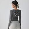 Ropa de Yoga con Capucha Nueva 2025 para Mujer, Secado Rápido, Aspecto Adelgazante, Camisetas Deportivas de Manga Larga para Correr, Pilates, Deportes, Ropa de Entrenamiento Fitness