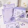 Set Romántico de Sobres con Rosa de Luna Morada, Ligeramente Vintage, Sensación de Alta Gama, Carta Manuscrita, Set de Papelería de Declaración de Amor para Regalar