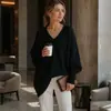 Suéter de punto pullover de cuello redondo transfronterizo europeo y americano 2026 otoño/invierno para mujer, estilo suelto y relajado de Amazon, suéter de color liso para mujer