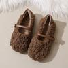 [Personalizado] Zapatos de Mujer de Moda C51 Invierno 2024 Zapatos Peludos Cálidos Casuales Más Terciopelo Color Sólido Estudiantes