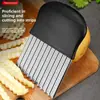 Cortador Ondulado de Aço Inoxidável, Ferramenta Fatiadora de Batata com Lâmina Ondulada para Batatas Fritas e Chips de Vegetais, Gadget de Cozinha Profissional
