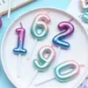 Vela de Cumpleaños Digital con Gradiente Galaxy Decoración para Pastel Enchufe Fiesta Infantil Cielo Estrellado Digital Niños Niñas Vela