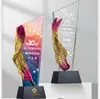 Trofeos de Cristal Creativos Personalizados para Reuniones Anuales de Empresa, Premios al Empleado Destacado, Premios de Competiciones Deportivas, Souvenirs con Grabado