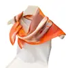 Bufanda de Seda Estampada en Degradado de Alta Gama Estilo Coreano, Pañuelo Cuadrado de Seda Artificial, Bufanda Versátil para el Cuello, Pañuelo Cuadrado Pequeño, Pañuelo para la Cabeza, Bufanda para Mujer