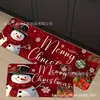 Conjunto de cozinha de Natal de três peças, novo e transfronteiriço, com tapetes decorativos de veludo cristal, que são duráveis e fáceis de limpar, disponível para atacado na Amazon