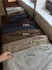 Pantalones de Cuadros Grises de Pierna Ancha para Mujer, Pantalones Casuales Finos de Primavera y Otoño, Estilo Perezoso Holgado, Estilo Coreano Petite, Pantalones Largos hasta el Suelo para Caminar