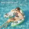 Cama Flutuante Inflável para Exterior Transfronteiriça, Cadeira Boia de Piscina para Adultos, Sofá Aquático de PVC, Cadeira Longa em Forma de U para Praia