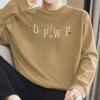 Camiseta de manga larga de algodón grueso de 260 g para hombre, cuello redondo, ropa interior americana holgada, camiseta de algodón