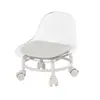 Taburete Bajo con Polea Alemana Rueda Universal Acrílica Hogareño Silencioso Taburete Pequeño Silla con Respaldo Banco para Niños Taburete para Cambiar Zapatos