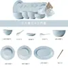 Juego de Plato y Tazón de Cerámica, Plato de Cena, Vajilla, Plato, Tazón de Arroz, Tazón para Pescado, Relieve Estilo Francés, Regalo de Inauguración, Fresa