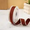 Cinta Flor de Cinta de Chenilla Estilo Coreano Cuadros de 2.5 cm Borde Crudo Correa para Empaquetar Regalos Decoración de Moño Hecho a Mano DIY