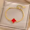Pulsera de flor de cuatro hojas de explosiones de doble cara moda pulsera dorada Joker popular coreano trébol de cuatro hojas de la suerte venta al por mayor de fábrica