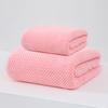 Toalla de baño lisa, bordada, con diseño de espiga de trigo, piña y rayas, absorbente, de secado rápido, de forro polar coral.