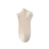 Meias Sociais Brancas Curtas Femininas de Verão Finas de Malha Respiráveis 100% Algodão Sem Costura Absorventes de Suor Anti-Odor Leves Dissipadoras de Calor Anti-Pilling