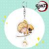 Merchandising de Anime Demon Slayer Llavero Acrílico Soporte Transparente de Doble Cara Colgante Decoración Zenitsu