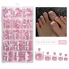 Puntas Francesas para Uñas de Pie Rosa Nude Piel Nude Spray Blanqueador Uñas de Pie Cuadradas Cortas Pre-hechas Desmontables Arte de Uñas 150 Piezas