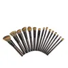 Conjunto de pincéis de maquiagem facial e para olhos de pelo de esquilo biônico para pó solto, base, contorno, corretivo, sombra para os olhos e sombra para o nariz
