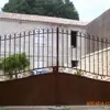 Suministro Directo de Puerta de Hierro Forjado Francés, Puerta Sólida Forjada de Protección para Casa de Metal, Empuje de Puerta de Hierro Forjado para Patio de Jardín