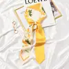 Lenço de seda pequeno longo faixa de cabelo lenço de fita Coreia do Sul primavera e outono cinto versátil lenço decoração de pescoço protetor solar fino feminino