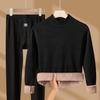 [Terciopelo de camello grueso] conjunto de ropa interior térmica de otoño e invierno de cuello medio alto para hombre y mujer, afelpado y grueso, resistente al frío, ropa de otoño, pantalones largos