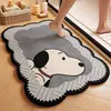 Tapete de chão de renda em formato de filhote de cachorro de desenho animado para banheiro, absorvente de água, secagem rápida, tapete de porta antiderrapante, tapete de entrada resistente à sujeira