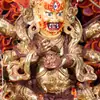 Estatua de Buda de Nepal 10 pulgadas 34 cm cobre medio dorado seis brazos mahagala estatua protectora estatua de Buda cielo negro grande