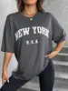 EUA Nova York EUA Rua da Cidade Estampada Camisetas Femininas Respiráveis