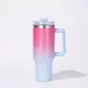 Taza Termo Brillante de Diamante de Venta Caliente Transfronteriza 304 Color Degradado 40oz Acero Inoxidable Montaje en Coche Oficina Gran Capacidad