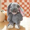 Muñeco de Conejo de Peluche Suave Lindo Orejas Largas Bufanda Suéter Conejito Muñeca Infantil