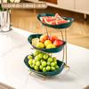 Plato de Frutas de Cerámica Escandinavo, Cesta de Frutas Doméstica para Sala de Estar, Frutero Moderno Creativo de Tres Niveles, Plato para Snacks y Fruta Seca, Mesa de Comedor